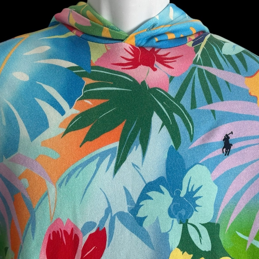 Polo Ralph Lauren Womens Hoodie Pullover Sweatshirt Floral Tropical Sweater M - Picture 3 of 7
